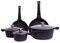 Batterie de cuisine 10 pièces effet marbre - Tous Feux Dont Induction - Anti-adhésif - Set De Casseroles Et Poeles - Aluminium