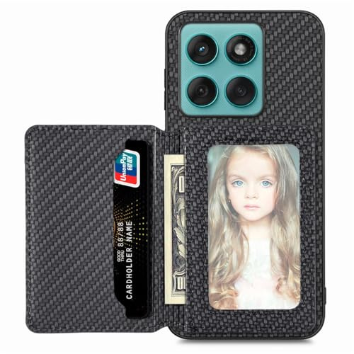 MOJIA Coque pour Motorola Edge 60 Fusion/Edge 60, Étui Ultra Mince Tendre TPU, Housse de Téléphone Antichoc Anti-dérapant avec Blocage RFID Sac de Carte. Le Noir