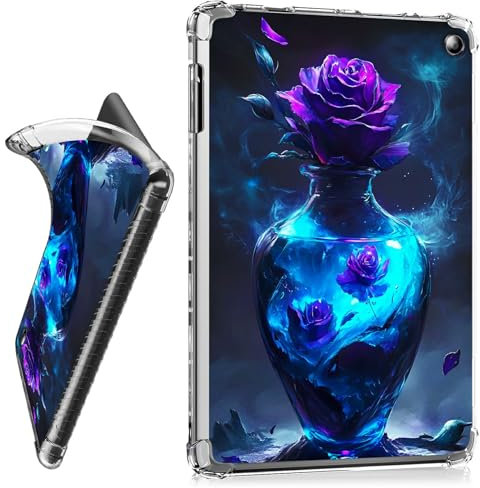 RWUTYTIUL Funda transparente para tablet Amazon Kindle Fire HD 10 y 10 Plus (11ª generación, 2021) de 10.1 pulgadas, carcasa protectora transparente a prueba de golpes, accesorios de TPU ligera, funda