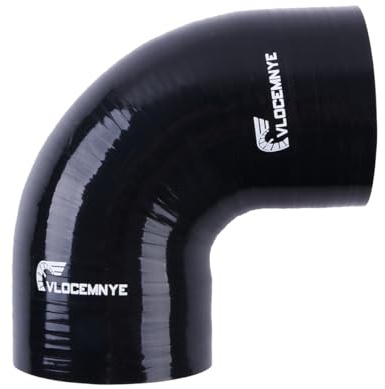 VLOCEMNYE 90 Degree ID 2.5 inch(63mm) Silicone Straight Coupler Hose 3 inch Length (76mm) 4-Ply Black