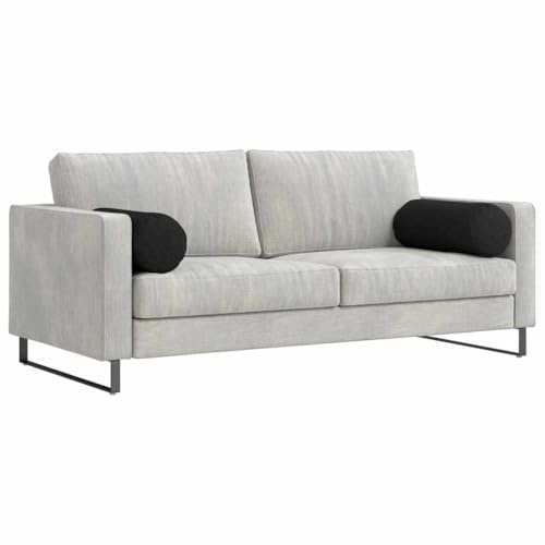 vidaXL Bolsterkissen 2 STK. Stoff Schwarz Ø 25 x 70 cm