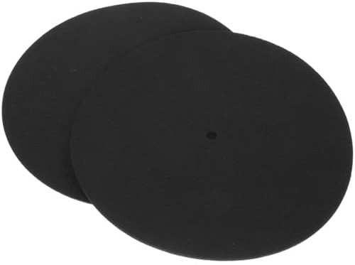 Alasum 2 Stück Filz Schallplattenschutzmatten Schwarz Schonend und Sicher für Vinyl Strapazierfähig und Rutschfest für Zuhause und Dj Plattenspieler