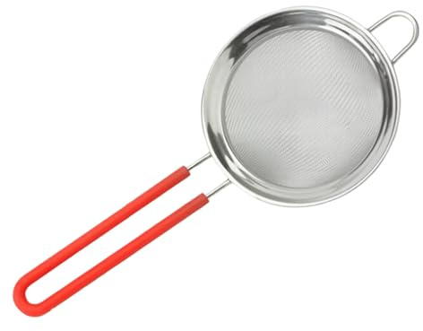 Guangcailun Feinmaschiges Sieb mit langem Griff und Aufhängering für effiziente Küchenarbeiten. Multifunktionales Spaghetti Sieb aus Edelstahl.