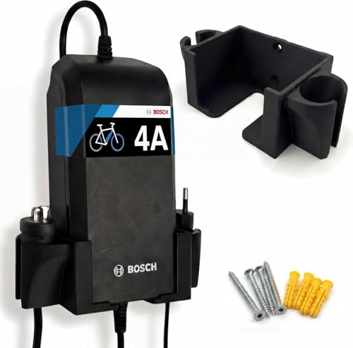 R-Satz Shop Wandhalterung passend für Bosch E-Bike Ladegerät 4A – Standard Charger - e Bike 2A 4A 6A Smart System Akku Batterie Halter Charger - inkl. Montagezubehör