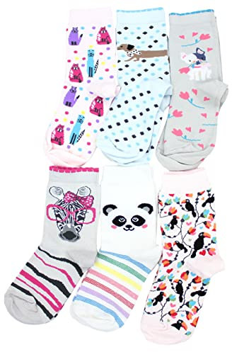 TupTam Calze con Fantasia Colorate per Bambini, 6 Paia, Ragazza 4, 31-34
