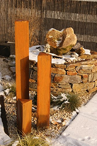 JH-Metalldesign Säulenset Edelrost Säulen Set Rost Garten Dekoration Stele