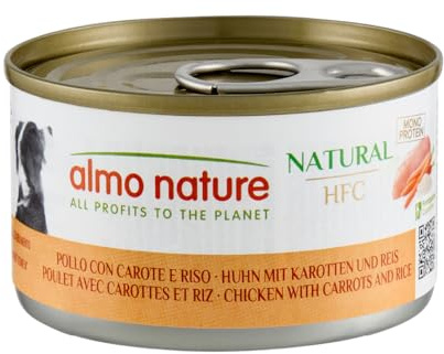 Almo Nature HFC Cuisine Chicken with Carrots and Rice Wet Dog Food, 95 g, Pack of 24