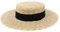 Classic Italy - Chapeau Paille Large Bord, Paille Finement tressée Homme ou Femme Canotier Large - Taille 57 cm