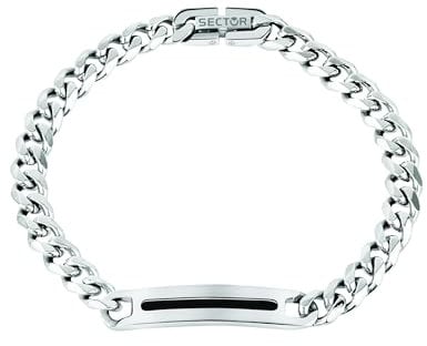 Sector No Limits Bracciale Uomo Collezione BASIC, Lunghezza 22 cm, Acciaio e Smaltato, SZS40, Pelle, Senza Pietre preziose, 22 cm