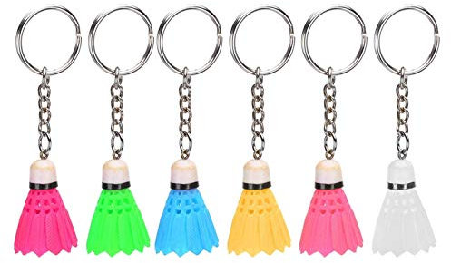 6Pcs Mini Simulation Badminton Schlüsselanhänger Sport Schlüsselring Anhänger Mode für Schultaschen Hängende Dekoration