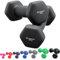 TOSANEO 2er Set Hanteln Neopren Kurzhanteln Gewichte für Gymnastik Aerobic Fitness Hantelset 2X 1,0kg bis 5,0kg Hantel 2X 5,0kg schwarz