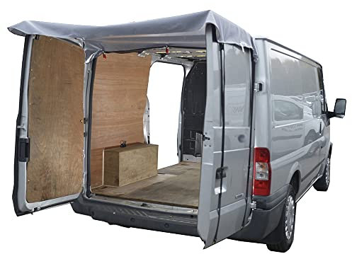 UK Custom Covers BDC575GREYAD2 Tailored Rear Barn Door Awning Cover Grey - Fits Ford Transit Van MK7 2007-2013