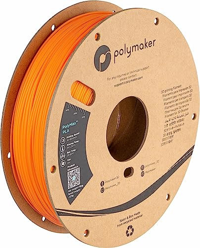 Polymaker PolyMax Tough PLA 3D Printer Filament - 1.75mm - 750G Orange