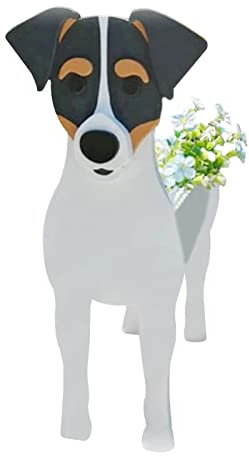 SUSTRATO Hund Pflanztopf,Tiertöpfe Hundegarten Topfpflanzer | Aufbewahrungsbehälter für Hunde, Pflanzgefäße für Pflanzen im Freien, Blumenkästen, Pflanzgefäß, niedlicher Hunde-Pflanzgefäß