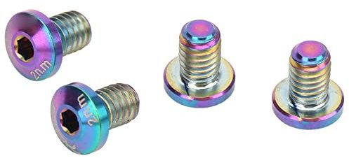 4 Stück Rennrad Bremsen Schrauben, Titanlegierung Fahrrad Bremshebel Schrauben Rostfrei Fahrrad Bremse Feste Schrauben Polieren Schleifen Genaues Gewinde Rennrad Rotor Schrauben(Blendend) Fahrräder