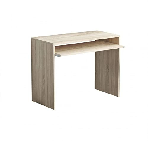 Mondo Viro Scrivania in legno e rifiniture rovere con cassetto porta tastiera 90 cm largo