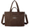 CORIOS Sac à Bandoulière en Velours Côtelé Sac à Main pour Femme Casual Sac Porté Epaule Sac Fourre-Tout Grand Capacité Sac D'épaule Sac Messager Sac Cabas pour Travail Voyage Fête Achat Marron Foncé