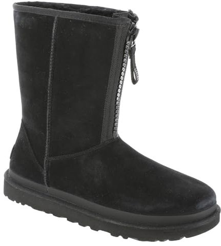 UGG Damenstiefel - Winterstiefel CLASSIC SHORT ZIPPER TAPE LOGO 1144035 BLK Schwarz, EU 37