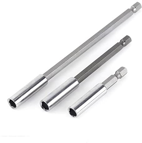 3 Pcs 1/4 Inch Hex Shank Magnetic Bit Holder Extension 50 100 150 Quick Release Drill Bit Holder Extension Set For Screws Nuts Drills Handheld Drivers