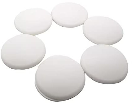 Small Door Stopper Wall Protector (1.57 Inches/White) - Door Bumpers for Glass, Wallpaper, Tiles, Ceramic, Marble & Wood, Strong Adhesive - Door Guards - Discreet Door Handle Bumpers