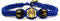 Samsara Kabbalah Bracciale della Fortuna contro il Malocchio - Gioiello Mistico Artigianale in Corda Cerata Regolabile (BLU)