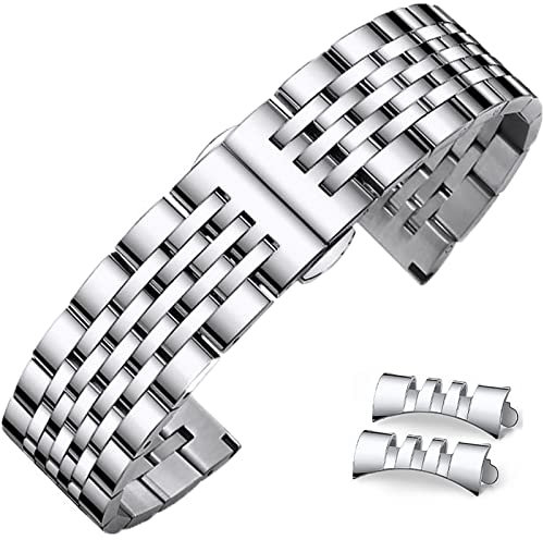 Niziruoup Watch Strap Stainless Steel Watch Band Curved End 14mm 16mm 18mm 19mm 21mm 20mm 22mm 23mm 24mm Watchband Premium Metal Watch Bracelet Universal Replacement Band Strap for Men Women