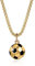 QESSUVNC Fußball Anhänger Edelstahl Fußball Charm Halskette Kinder Jungen 3D-Design Kinderketten Jungs Fußball Geschenke Kette Jungs Fußball Halskette für Unisex Männer Frauen Schmuck (Gold)