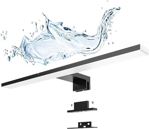 Aogled Led Spiegelleuchte 40cm 10W 4000K,Badezimmerlampe Wand Beleuchtungen 230V Neutralweiß 820LM,Klasse II,Schwarz