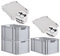 PROREGAL SuperSparSet 3x Eurobox NextGen Economy mit Scharnierdeckel & schwarzen Verschlüssen | Griffe offen | HxBxT 32x40x60cm | 65 Liter | Eurobehälter Transportbox Transportbehälter Stapelbehälter