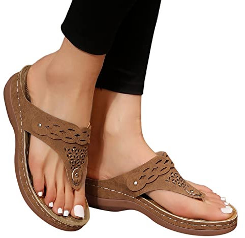 Pylomo Orthopädische Flipflops Flache Komfortsohle Bilago Schuhe Lässige mit Einfacher Textur Strandsandalen Orthopädische Sandalen Sommerschuhe Manela Orthosandalen Zehenstegsandalen