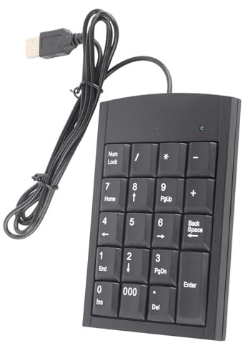 Rankomu Portatile Mini USB Tastierino Numerico, 19 Tasti Durevole Abs Notebook Tastierino Numerico Accessorio Elettronica, per Computer Portatile Pc Desktop