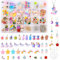 Victse Charms Anhänger Set, Schmuck Selber Machen Set für Halskette, Charms Schmetterling Einhorn Bubble Tea Anhänger Gummibärchen Ohrringe Star Moon Rainbow Heart Katze Krone, Coole Sachen Geschenk
