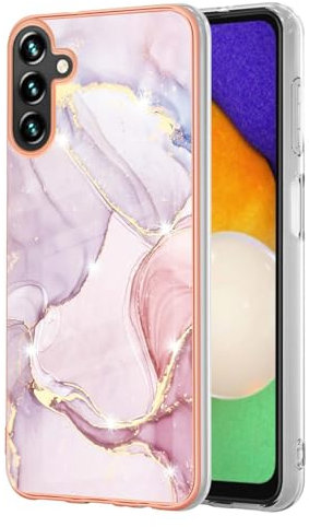 SEAHAI Coque pour Samsung Galaxy A05S, Ultra Mince Élégant en Silicone Souple Motifs Colorés Coque Brillante Antichoc, TPU Gel Etui Résistant - Or Rose