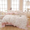 Kawaii Rosa Erdbeere Bettbezug Twin Baumwolle Mädchen Spitze Bettbezug Süße Rüschen Erdbeere Bettwäsche Set Kawaii Erdbeere Rüschen Tröster Bezug Romantische Prinzessin Bettbezug mit 2 Kissenbezügen