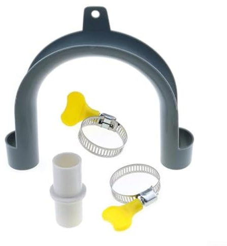 Premium PVC Washing Machine Drain Hose Extension Kit, U shaped Bracket, Hose Holder Clamp