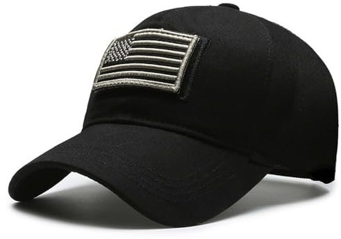 WUODHTW Baseballkappe für Herren und Damen, USA-Flagge, Camouflage, Netzstoff, taktischer Operator, Armee, Militär, Schießen, Jagd, schwarz 1, Einheitsgröße