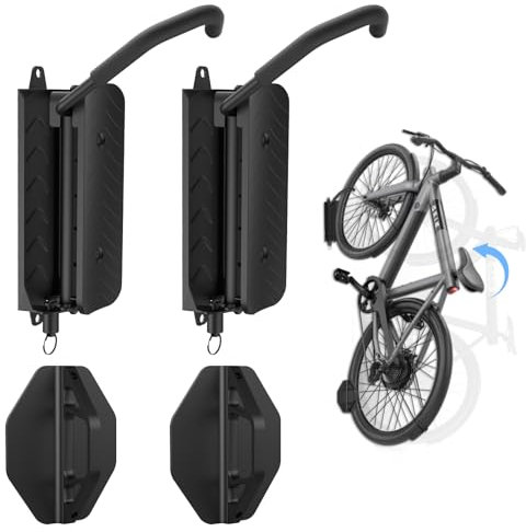 Fahrrad Wandhalterung, Wyxron Fahrradträger Vertikal Fahrradständer Schwenkbare 32kg Tragkraft mit Festes Design/Wandschallwand, für Garage Leichtes Fahrrad/MTB/Rennrad/Kinderfahrrad