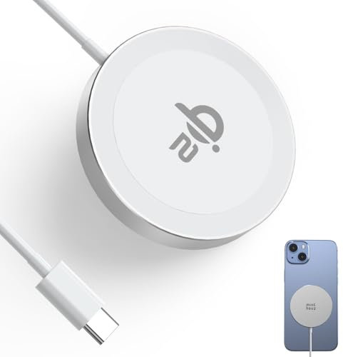 Minthouz Qi2 Certified Wireless Charger Pad for iPhone 16/15/14/13/12 Series, Magnetic Wireless Phone Charger Pad for Samsung and More Qi-Enabled Phone, Mag-Safe Charger for Airpods 2/3/Pro - Silver