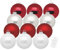Inge Glas große Weihnachtskugeln mit Haken | Christbaumkugeln aus Glas | Set 12 Kugeln 8cm groß und 40 Aufhänger | Christbaumschmuck Weihnachtsbaumkugeln (Frozen Strawberry | weiß rot)