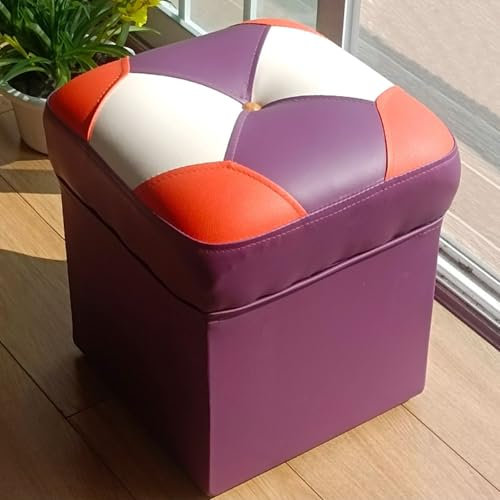 Gepolsterte Polsterbank mit Stauraum für Wohnzimmer, Schlafzimmer, Eingangsbereich, Rot, 35 x 35 x 30 cm