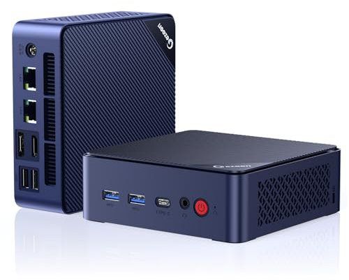 Gezoon Mini PC Computer, Mini Desktop 12th Alder Lake N100 16GB DDR4 512GB SSD, 4 Cores/4 Threads/USB3.2/Type-C/Wifi 6 2.4/5GHz/Support 4K Video for Home and Entertainment(Blu)
