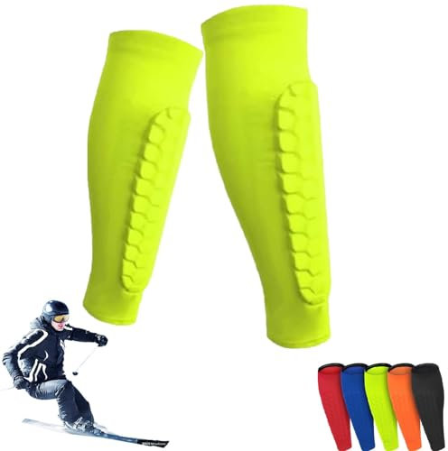 Shin Defender Schienbeinschützer, SkiGuard Pro, Shinbang Protector 2.0, Shinbang Protector Ski, Shin Defender Schienbeinschützer Kinder und Aldult (Grün,L)