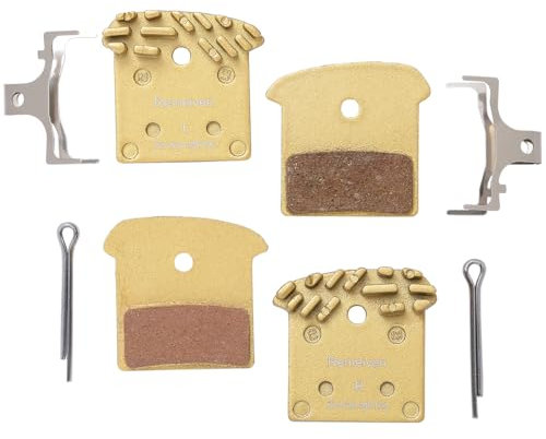 Fahrradbremsbeläge mit Kühlflosse, Fahrradbremsbeläge für Shimano XTR/DEORE XT/SLX/DEORE/ALFINE, 2 Paar (Metall)