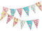 Floral Bunting Banner, 2.5 m Floral Vintage Triangle Flag for Tea Party Decoration, Elegant Flower Banner for Home Garden Mothers Day Afternoon Tea Birthday Party Wedding Party Decoration