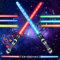 Sable de Luz 2 Piezas Espada Láser para Niños Laser 7 Colores con Sonido Laser Star Wars Telescópicos Espada Láser de Juguete Star Wars Sable luz para Cumpleaños Regalos y Cosplay