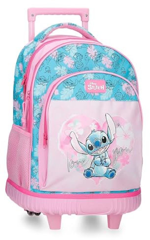 Joumma Disney Heart Stitch Mochila Compact 2 Ruedas Rosa 32x45x21 cms Poliéster 30,24L