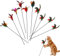 Cutiolly Jouet à Plumes Chats,10pc Jouets Interactifs pour Chats,Jouets pour avec Plumes et Baguette,Artificielle Courte Tige Interactive