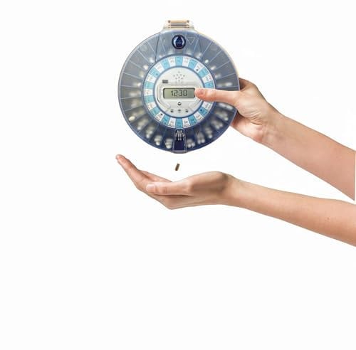 Pivotell® Advance Clear Lid Automatic Pill Dispenser with 24 Alarms - with Blue Tray. Enhanced Security Technology Trusted by The NHS to Help Dementia, Alzheimer's & Elderly Patients Remember to take