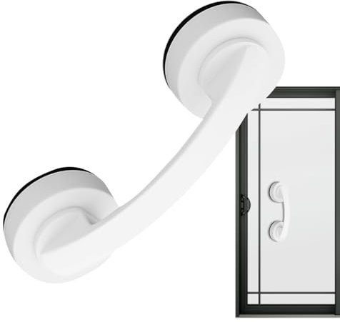 demaxiyad Poignée De Porte À Ventouse - Wandre D'Appui Pour Porte,Main Courante Murale Amovible Sans Perçage Aide-Traction Prise Puissante pour Miroir, Meuble Salle de Bain et Tiroir Cuisine
