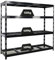 PROREGAL Profi Schwerlastregal Rhino EXTRA BREIT schwarz HxBxT 180x200x60cm Fachlast 500kg 4X Gitterrost-Ebenen Garagenregal, Lagerregal, Steckregal, Weitspannregal